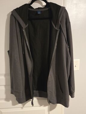 George Men's Charcoal Gray Zip-Up Hoodie